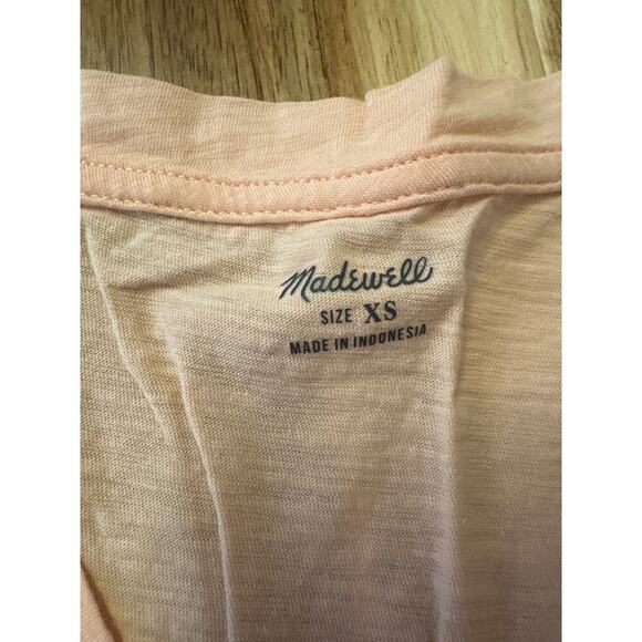 Madewell VNeck T-shirt Peach colored Women’s Xsmall - Picture 2 of 4